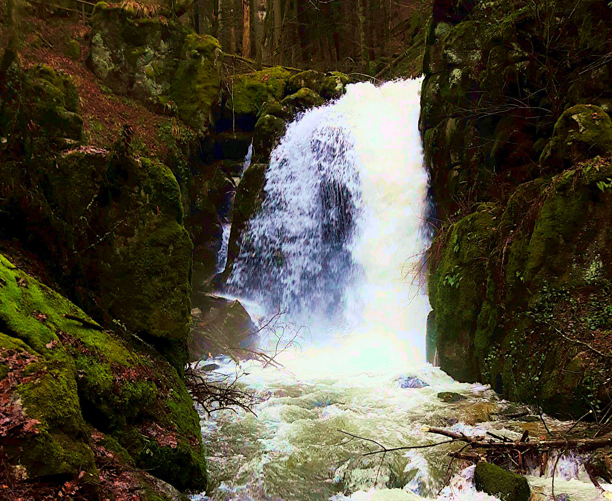 Höllbachwasserfall bei einer trekkingtour im Schwarzwald
