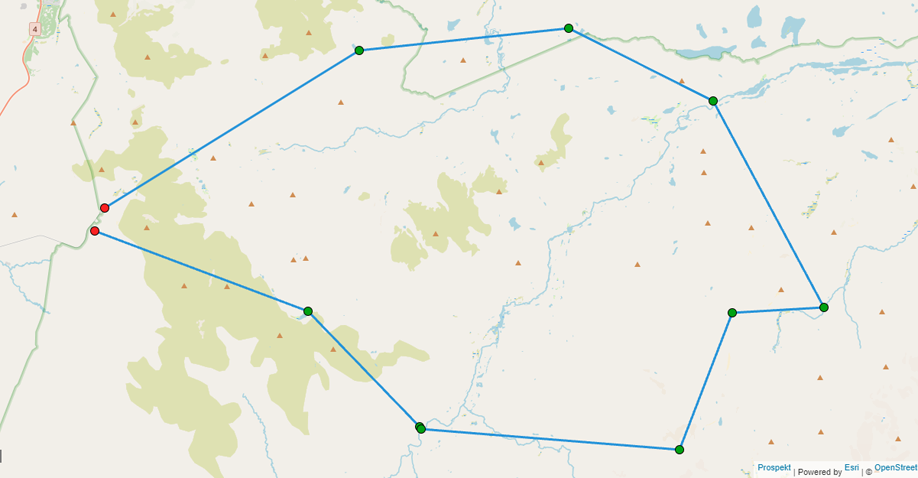 Karte Trekking Nationalpark Lappland 5 Tage